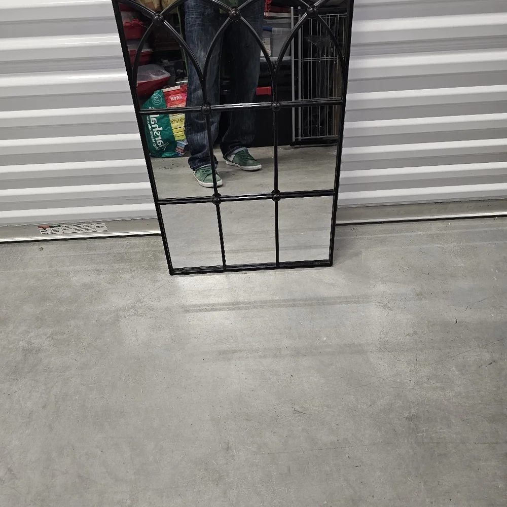 IKEA Black Arched Grid Wall Mirror